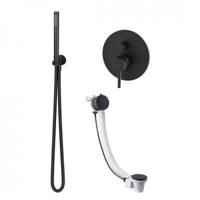 Giulini Giovanni Futuro kompletny zestaw wannowy przelew 55 cm czarny mat 65PRZ55/CZAR