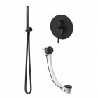 Giulini Giovanni Futuro kompletny zestaw wannowy przelew 80 cm czarny mat 65PRZ80/CZAR