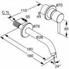 Kludi Bozz bateria umywalkowa ścienna wylewka 180 mm