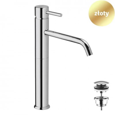 Giulini Giovanni Futuro bateria umywalkowa z korkiem złota 6539/K/ZL
