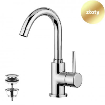 Giulini Giovanni Futuro bateria umywalkowa z korkiem złota 6585/K/ZL