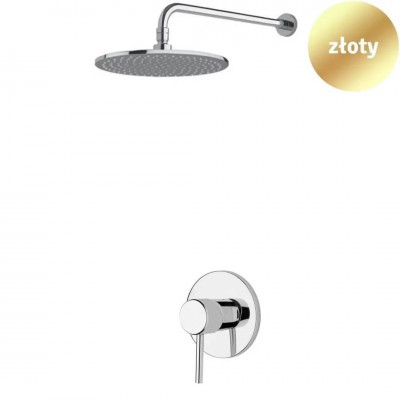 Giulini Giovanni Futuro zestaw prysznicowy podtynkowy deszczownica 20 cm złoty 65DES20/ZL