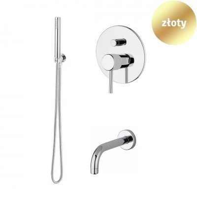 Giulini Giovanni Futuro zestaw wannowy podtynkowy wylewka 20 cm złoty 65WYL20/ZL