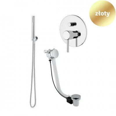Giulini Giovanni Futuro kompletny zestaw wannowy przelew 80 cm złoty 65PRZ80/ZL