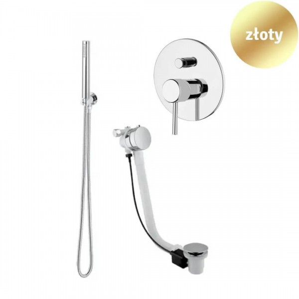 Giulini Giovanni Futuro kompletny zestaw wannowy przelew 80 cm złoty 65PRZ80/ZL