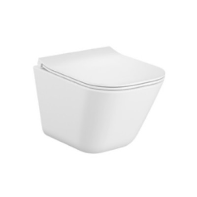 Roca Gap Square Compacto miska WC wisząca Rimless z deską WC wolnoopadającą Slim A34H473000 Roca Gap Square Compacto miska WC wisząca Rimless z deską WC wolnoopadającą Slim A34H473000