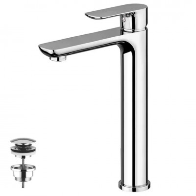 Vema Slate bateria umywalkowa wysoka z korkiem klik klak V14021/K