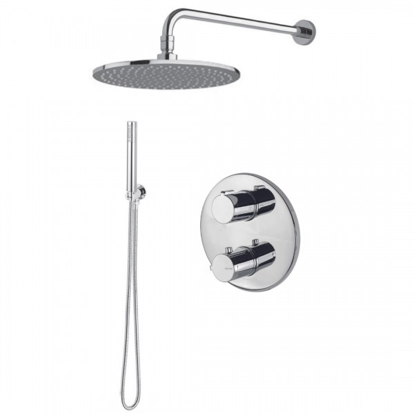 Vema Slate kompletny zestaw prysznicowy termostatyczny podtynkowy deszczownica 20 cm SLA20TERMO