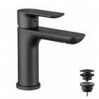 Vema Slate bateria umywalkowa z korkiem klik klak czarny mat V14011/K/CZAR