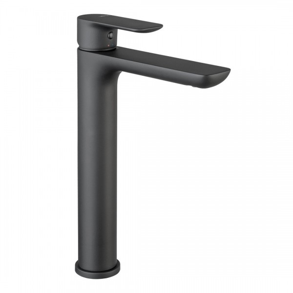 Vema Slate bateria umywalkowa wysoka bez korka czarny mat V14021/CZAR