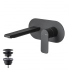 Vema Slate bateria umywalkowa podtynkowa z korkiem klik klak czarny mat V14050/K/CZAR