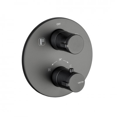 Vema Slate bateria wannowo-prysznicowa termostatyczna podtynkowa czarny mat V08110/CZAR