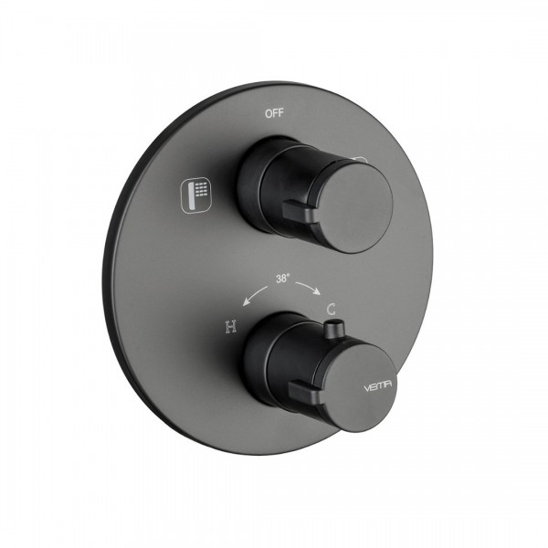 Vema Slate bateria wannowo-prysznicowa termostatyczna podtynkowa czarny mat V08110/CZAR