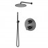 Vema Slate kompletny zestaw prysznicowy termostatyczny podtynkowy deszczownica 30 cm czarny mat SLA30TERMO/CZAR