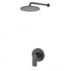 Vema Slate kompletny zestaw prysznicowy podtynkowy deszczownica 20 cm czarny mat SLADES20/CZAR