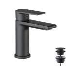 Vema Timea bateria umywalkowa z korkiem klik klak czarny mat V16011/K/CZAR