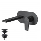 Vema Timea bateria umywalkowa podtynkowa z korkiem klik klak czarny mat V16050/K/CZAR