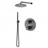 Vema Timea kompletny zestaw prysznicowy termostatyczny podtynkowy deszczownica 20 cm czarny mat TIM20TERMO/CZAR