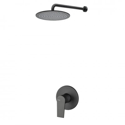Vema Timea kompletny zestaw prysznicowy podtynkowy deszczownica 30 cm czarny mat TIMDES30/CZAR
