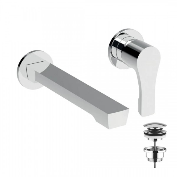 Giulini Giovanni Ego bateria umywalkowa podtynkowa z korkiem wylewka 200 mm 5720-20/K