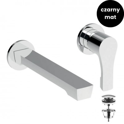 Giulini Giovanni Ego bateria umywalkowa podtynkowa wylewka 15 cm z korkiem czarny mat 5720-15/K/CZAR Giulini Giovanni Ego bateria umywalkowa podtynkowa wylewka 15 cm z korkiem czarny mat 5720-15/K/CZAR