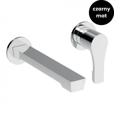 Giulini Giovanni Ego bateria umywalkowa podtynkowa wylewka 15 cm czarny mat 5720-15/CZAR