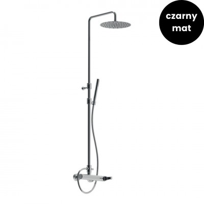 Giulini Giovanni Ego zestaw natryskowy deszczownica 25 cm czarny mat 5708SWC-S-25X/CZAR