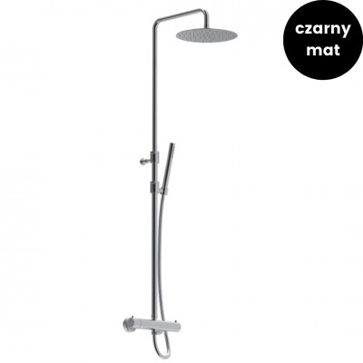 Giulini Giovanni Ego zestaw natryskowy termostatyczny deszczownica 25 cm czarny mat 8225SWC-S-25X/CZAR