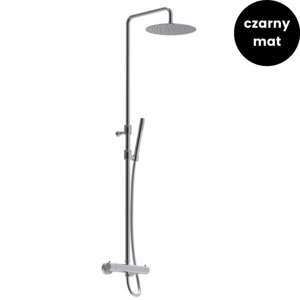Giulini Giovanni Ego zestaw natryskowy termostatyczny deszczownica 25 cm czarny mat 8225SWC-S-25X/CZAR