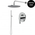 Giulini Giovanni Ego zestaw prysznicowy podtynkowy deszczownica 20 cm czarny mat 57ZES20/CZAR