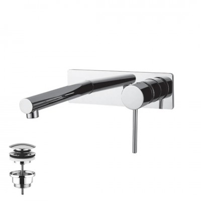 Demm Spike bateria umywalkowa podtynkowa wylewka 18 cm z korkiem klik klak chrom 6818/K