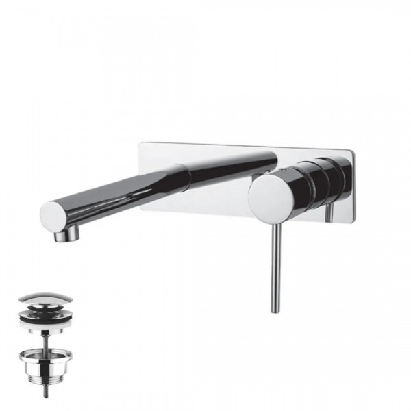 Demm Spike bateria umywalkowa podtynkowa wylewka 18 cm z korkiem klik klak chrom 6818/K