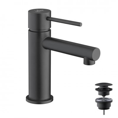 Demm Spike Black bateria umywalkowa stojąca z korkiem klik klak czarny mat 6810/K/CZAR