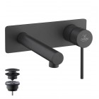 Demm Spike Black bateria umywalkowa podtynkowa wylewka 18 cm z korkiem klik klak czarny mat 6818/K/CZAR