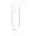 Oltens Molle bateria wannowa wolnostojąca chrom 34300100