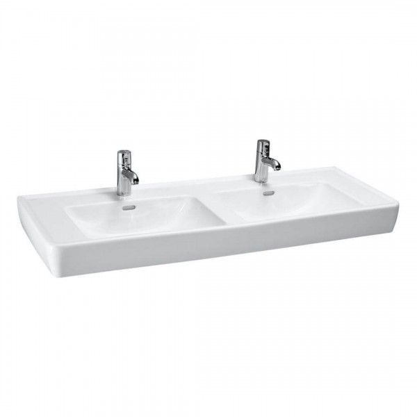 Laufen Pro A umywalka podwójna ścienna 130x48 cm biała H8149670001041