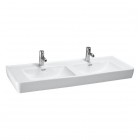 Laufen Pro A umywalka podwójna ścienna 130x48 cm biała H8149670001041