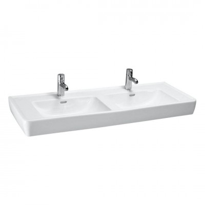 Laufen Pro A umywalka podwójna ścienna 130x48 cm biała H8149670001041