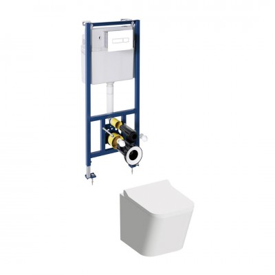 Omnires Fontana zestaw WC podtynkowy 4w1 przycisk biały połysk FONTANASETBPBP