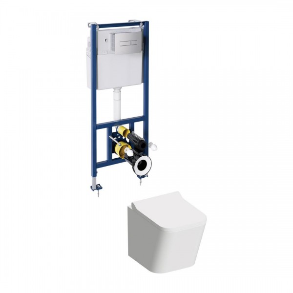 Omnires Fontana zestaw WC podtynkowy 4w1 przycisk chrom FONTANASETBPCR