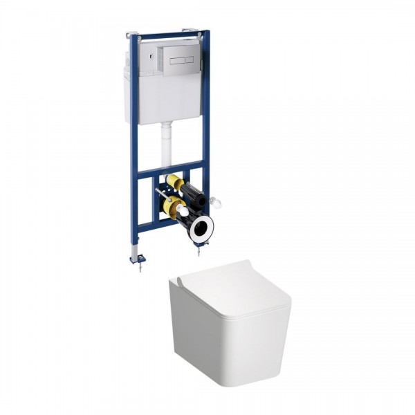 Omnires Boston zestaw WC podtynkowy 4w1 przycisk chrom BOSTONSETBPCR