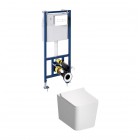 Omnires Boston zestaw WC podtynkowy 4w1 przycisk biały połysk BOSTONSETBPBP