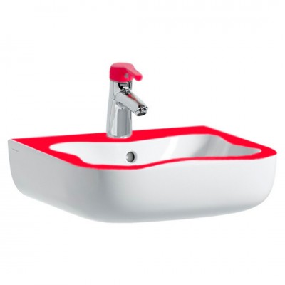 Laufen Flora Kids umywalka ścienna 45x41 cm biały/czerwony H8150310621041