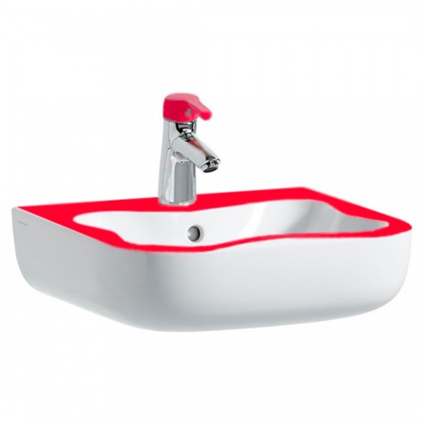 Laufen Flora Kids umywalka ścienna 45x41 cm biały/czerwony H8150310621041