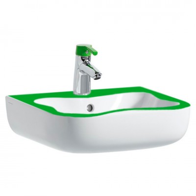 Laufen Flora Kids umywalka ścienna 45x41 cm biały/zielony H8150310721041