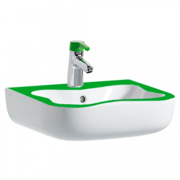 Laufen Flora Kids umywalka ścienna 45x41 cm biały/zielony H8150310721041