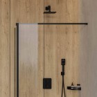 Omnires Uni koszyk prysznicowy narożny czarny mat UN10332BL