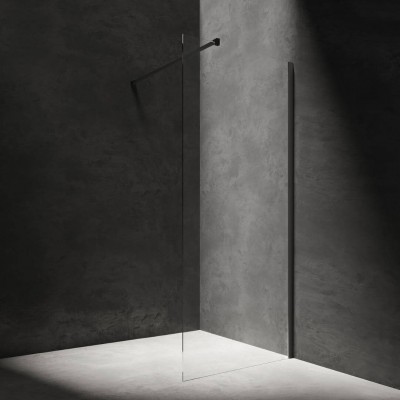 Omnires Marina ścianka wolnostojąca Walk-in 120 cm czarny mat DNR12XBLTR