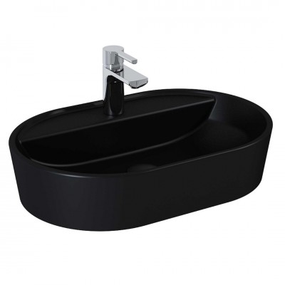 Elita Meble Babette umywalka nablatowa 61,2x41,2 cm czarny mat 145101