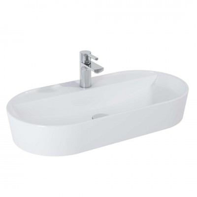 Elita Meble Babette umywalka nablatowa 80x40 cm biały połysk 145109